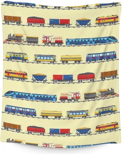 Miniatura 8 de Manta de tren – Suave, mullida y cálida – Manta pequeña de 30 x 40 pulgadas para sofá, oficina – Manta blanca linda manta de regalo para niños