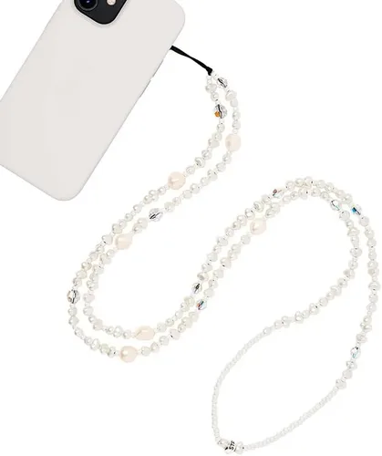 Miniatura 8 de Beaded Phone Charm Lanyard Strap Crossbody Fixed Beads Pearl Neck Chain