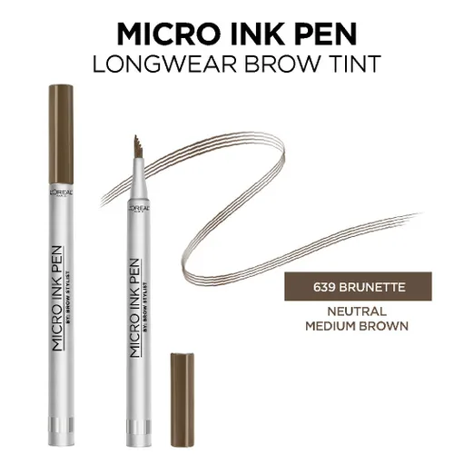 Miniatura 2 de L'Oreal Paris Micro Ink Pen de Brow Stylist, tinte de cejas de larga duración, efecto similar al cabello, hasta 48 horas de uso, punta de peine