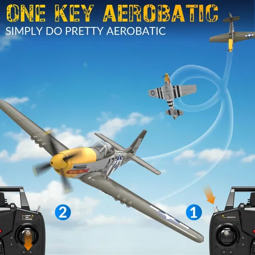 Miniatura 7 de Avión RC P51 Mustang sin escobillas de 4 canales - VOLANTEXR 19.685 in RC Aviones con estabilizador XPilot y acrobático 3D, aviones RC para adultos