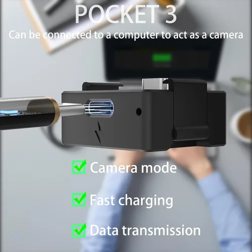Miniatura 6 de Kit de trípode de liberación rápida para DJI Osmo Pocket 3, base de adaptador de carga de puerto de función completa tipo C para bolsillo 3