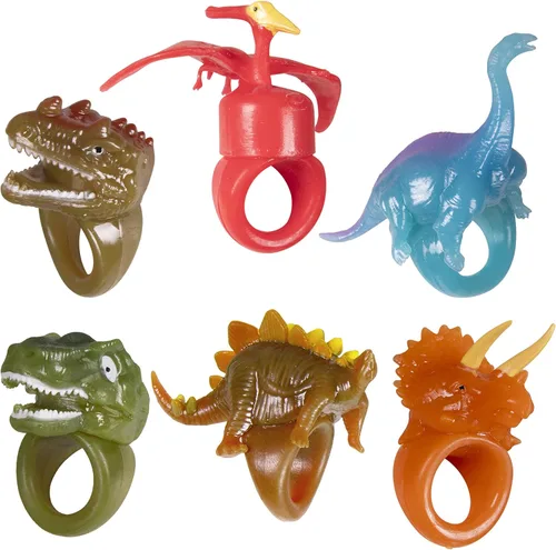 Miniatura 3 de Kangaroo Paquete de 12 anillos de dinosaurio con luz LED a granel, luces LED intermitentes coloridas para los dedos, recuerdos de fiesta