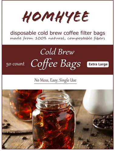 Miniatura 7 de Filtros desechables para café de preparación en frío – 50 paquetes de calcetines de filtro de un solo uso, bolsas de infusión de malla fina