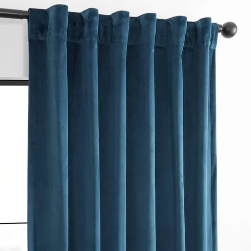 Miniatura 6 de HPD Half Price Drapes Cortinas Básicas de Terciopelo Deluxe para Oscurecer Habitaciones con Bolsillo para Varilla - Juego de 2 Paneles - Cortinas