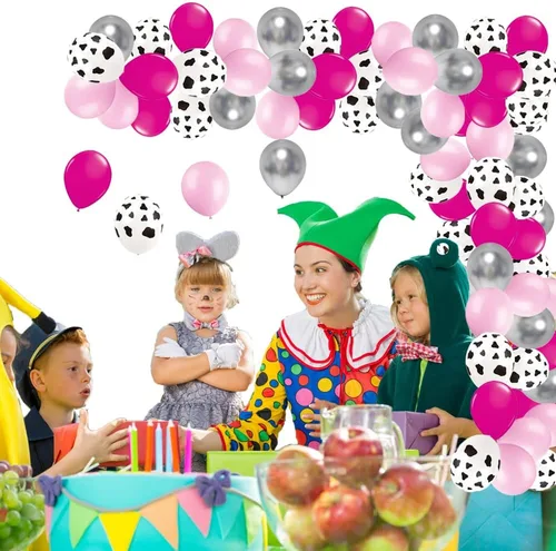Miniatura 7 de Juego de globos con estampado de vaca, globos de látex rosa de 12 pulgadas para cumpleaños, despedida de soltera, despedida de soltera, decoración