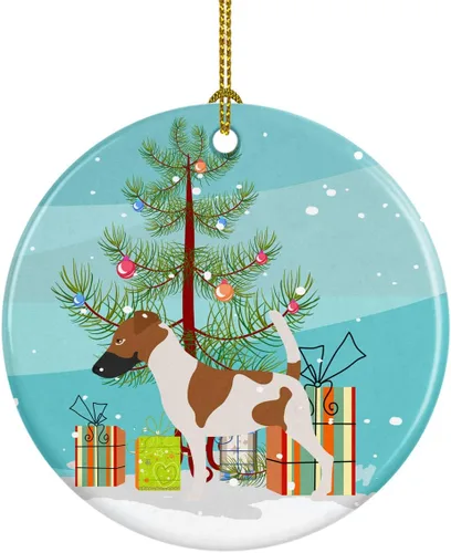 Miniatura 7 de Caroline's Treasures American Toy Fox Terrier - Adorno de cerámica de Navidad para colgar en el árbol de Navidad, decoración para el hogar, Navidad