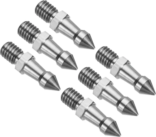 Miniatura 7 de PATIKIL Pico de trípode de rosca de 1/4 pulgadas, paquete de 6 trípode para cámara, tornillo de pico de acero inoxidable, adaptador de montaje