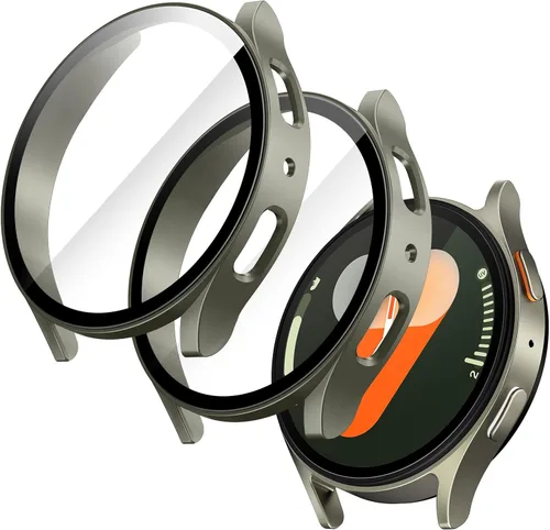 Miniatura 10 de JETech Funda con protector de pantalla para Samsung Galaxy Watch 7 de 40 mm, cubierta protectora general, película de vidrio templado de alta Negro