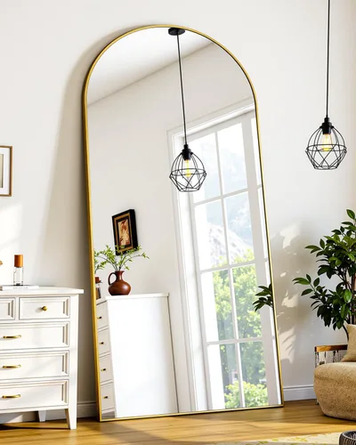 Miniatura 2 de Suidia Espejo de longitud completa, espejo de pie de 56 x 14 pulgadas, espejo de cuerpo completo con soporte para dormitorio, montado para colgar