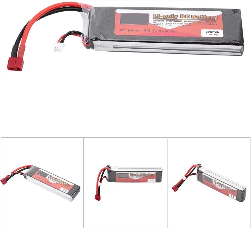 Miniatura 4 de Batería Lipo recargable 2S de 7.4 V Lipo con enchufe en T para coche a control remoto, camión, barco, vehículos (3500mAh 60C)