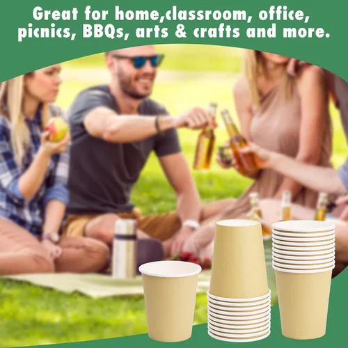 Miniatura 57 de Vasos de papel de 8 onzas, paquete de 150 unidades, tazas de café de papel desechables para bebidas calientes o frías para fiestas, picnic, Azul