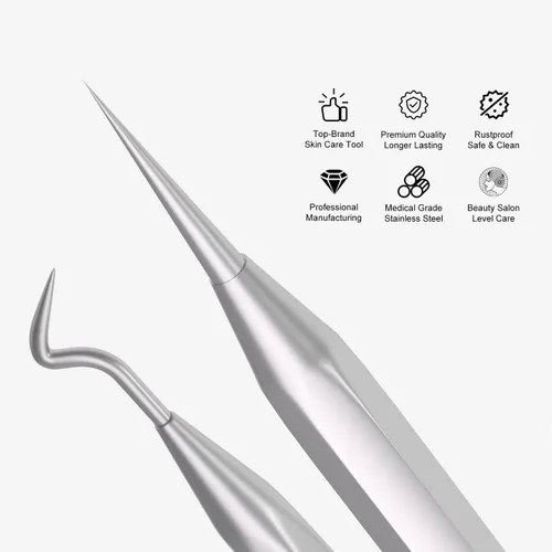 Miniatura 3 de Cbiumpro Paquete de 6 herramientas para eliminar puntos negros, kit de herramientas para reventar espinillas, extractor profesional de puntos negros