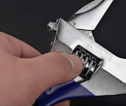 Miniatura 4 de Llave inglesa ajustable rechoncha de apertura ancha con mango corto de acero al cromo vanadio de 4 pulgadas forjado
