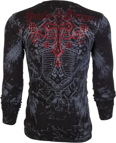 Miniatura 7 de Archaic by Affliction - Camisa térmica de manga larga para hombre, Negro, XXL