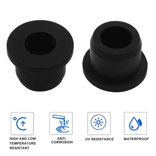Miniatura 3 de Hordion 20 ojales de goma con orificio de taladro de 1/2 pulgada, orificio de identificación de 5/16 pulgadas, tapones negros para tubos de vinilo