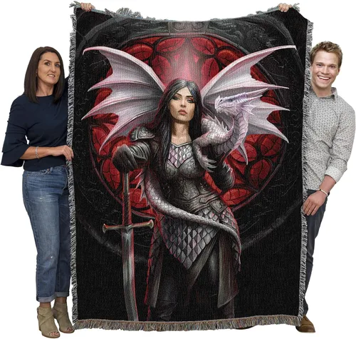Miniatura 27 de Pure Country Weavers Anne Stokes - Manta de belleza de dragón de la colección Age of Dragons – Manta de fantasía para regalo tejida de algodón