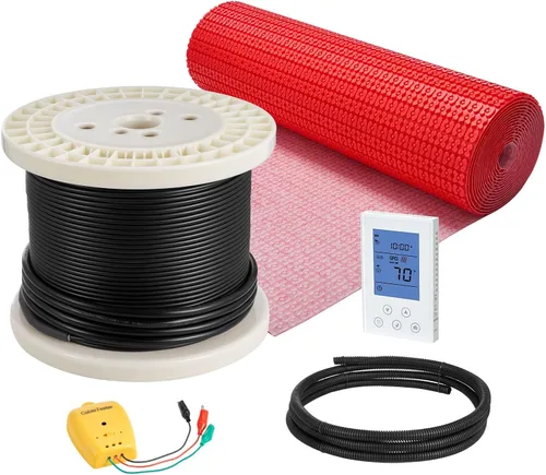 Miniatura 10 de VEVOR Sistema de calefacción de suelo radiante eléctrico de 60 pies cuadrados, sistema de suelo radiante eléctrico de 120 V, con membrana