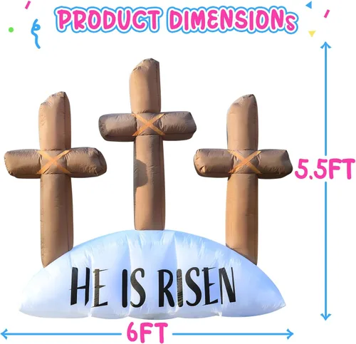Miniatura 4 de Decoraciones inflables de Pascua para exteriores de 6 pies, con luces LED integradas, decoración de patio, para fiestas de Pascua, al aire libre