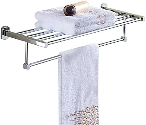 Toallero sin taladrar Toallero de montaje en pared con gancho autoadhesivo cobre plateado para baño-13.780 in