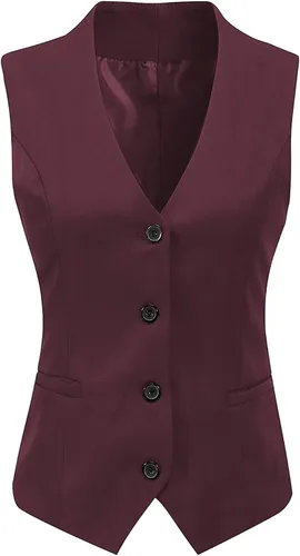 Miniatura 4 de Chaleco formal de 4 botones con cuello en V para mujer