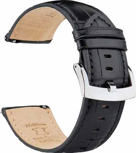 OTTOODY - Correas de reloj de piel de grano de aligátor, de liberación rápida, de piel de grano superior para hombres y mujeres - Elección de color