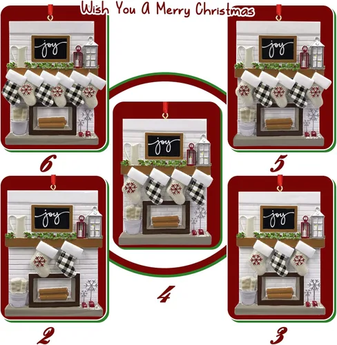Miniatura 3 de Mantel de chimenea, adornos de Navidad personalizados para la familia, 2025, medias personalizadas, familia de 2, 3, 4, 5, 6 nombres, adorno