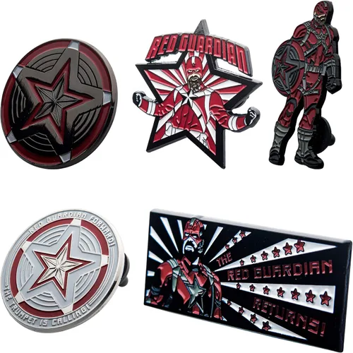 Miniatura 11 de Marvel Studios: The Falcon y The Winter Soldier - Juego de 5 pines de solapa con base de metal y esmalte con caja circular de 6.3 pulgadas