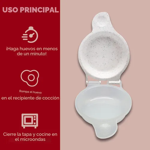 Miniatura 3 de Good Living Molde para magdalenas de huevos para microondas, sándwiches de desayuno rápido de 1 minuto, antiadherente, sin BPA y apto