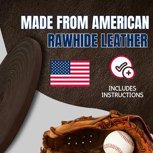 Miniatura 2 de Covey Sports Kit de encaje de guante de béisbol de alta calidad, cuero crudo americano auténtico, cordones de 72 pulgadas para reparación y relación