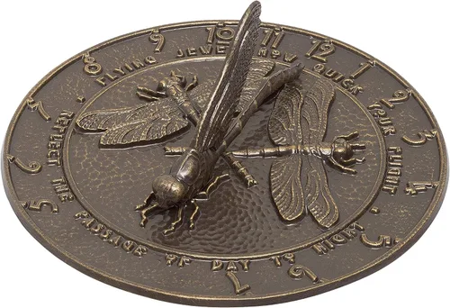 Miniatura 6 de Whitehall Products Reloj de sol de libélula de bronce francés