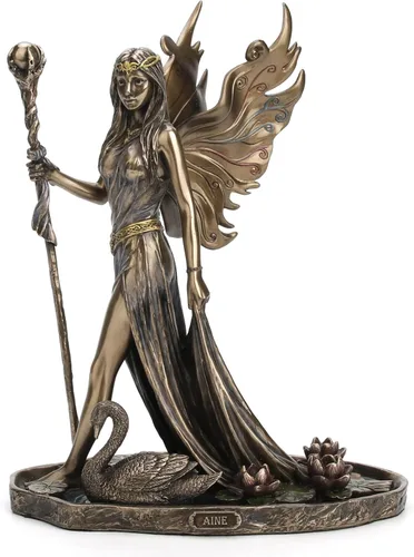 Veronese Design Escultura Aine The Celtic Faery Queen of Summor Love de resina fundida en frío con acabado de bronce antiguo de 9 pulgadas