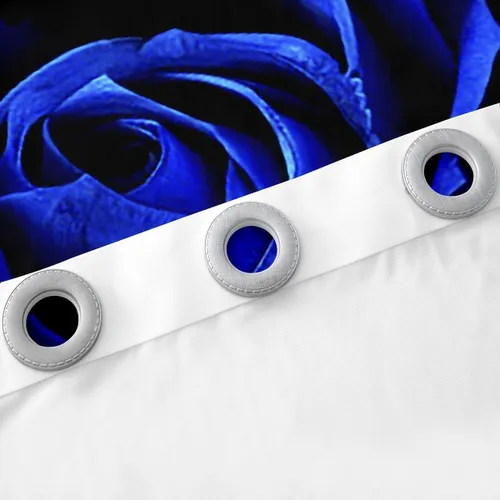 Miniatura 5 de Cortinas de ventana para el día de San Valentín para dormitorio, sala de estar, estampado 3D, cortinas florales de rosas azules para niños y niñas