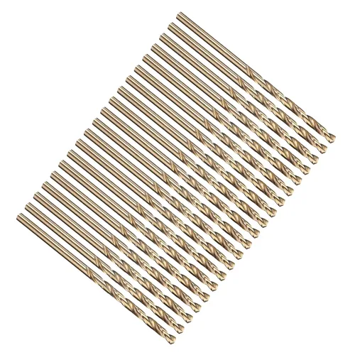 Miniatura 152 de PATIKIL Broca Jobber de 0.039 in, vástago recto M35 cobalto 5% acero de alta velocidad 135° acabado dorado para metal duro de acero inoxidable - 2