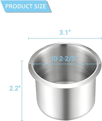 Miniatura 2 de Soporte de vaso de acero inoxidable para caravana, accesorios de montaje de bebida para consola central de automóviles marinos, barcos, camiones