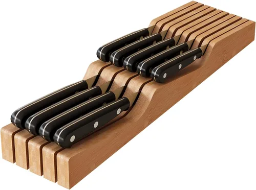 Miniatura 8 de Organizador de Cuchillos para Cajón - Organizador de Cuchillos de Cajón de Madera de Bambú - Bloque Organizador de Cuchillos Protector