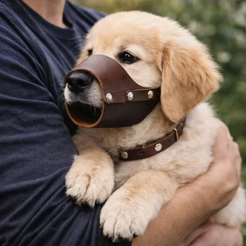 Miniatura 8 de JorVet Bozal de cuero para perro Cómodo y duradero para evitar mordeduras Aprobado por veterinarios para seguridad Ajustable y seguro Extra