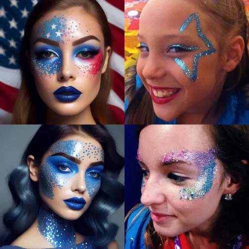 Miniatura 2 de Mysense Gel de purpurina corporal azul real, maquillaje con purpurina para el cabello de la cara para conciertos, accesorios para festivales