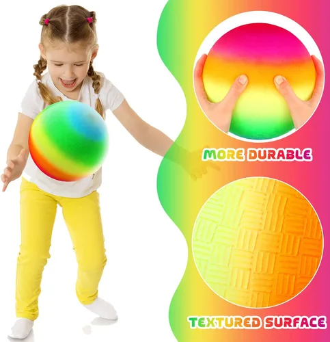Miniatura 2 de Vinsot Paquete de 12 bolas inflables de 8.5 pulgadas para parque infantil, bolas inflables para niños, balón inflable con bomba de mano
