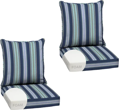 Miniatura 171 de Arden Outdoor Deep Seat Cushion Set, 24 x 24 pulgadas, Cojín para exteriores resistente al clima, a la lluvia y a la decoloración para silla, sofá