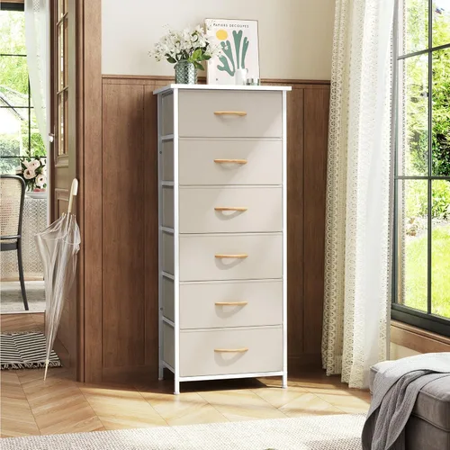 Miniatura 9 de Crestlive Products Cajonera alta para armario, torre de almacenamiento vertical - Estructura de acero resistente, parte superior de madera, cajones