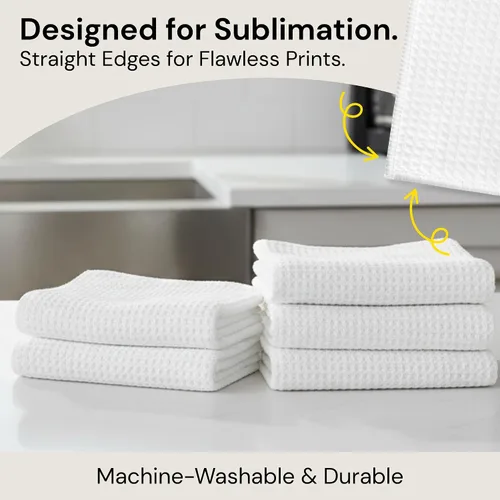 Miniatura 3 de Microfiber Wholesale Sublimation Blanks - Toallas de microfibra de 16 x 24 pulgadas, tejido de gofre prémium para cocina, espacios en blanco