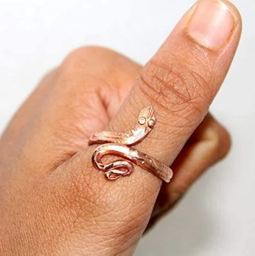 Miniatura 5 de Anillo Tamba Naag ajustable energizado de cobre puro marrón para unisex