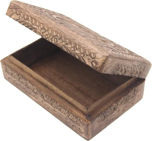 Miniatura 5 de KayJayStyles - Caja de almacenamiento de madera para la joyería, tallada a mano
