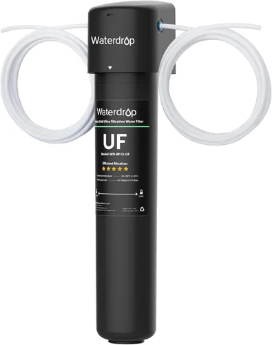 Waterdrop 15UC-UF - Filtro de agua en línea de 0.01 μm para refrigerador, 2 años, filtro de agua en línea para máquina de hielo, ideal para máquina