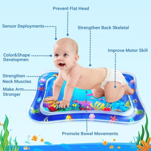 Miniatura 7 de ZMLM Alfombrilla Acuática para Tiempo de Barriga de Bebé: Juguetes para Bebés, Regalos para Recién Nacidos, Inflable, Alfombrilla de Juego Sensorial
