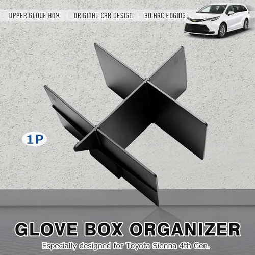 Miniatura 2 de Karltys Organizador de consola central para 2021-2026 Toyota Sienna, divisor de consola central, caja divisora de apoyabrazos, bandeja, accesorios