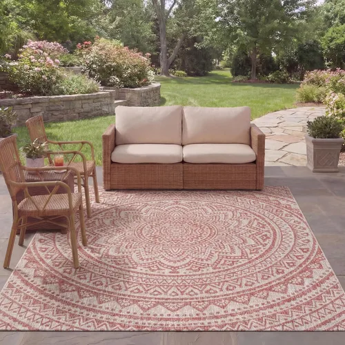 Miniatura 41 de SAFAVIEH Alfombra lavable para exteriores, colección Courtyard - Pasillo de 2.3 x 8 pies, color beige claro y marrón claro, no desprende pelusa