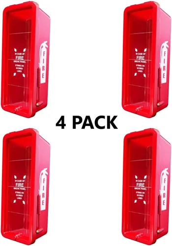 Miniatura 6 de Strike First Gabinete extintor de incendios de plástico resistente de 10 libras, color rojo para extintores de incendios de 10 libras, 10 libras
