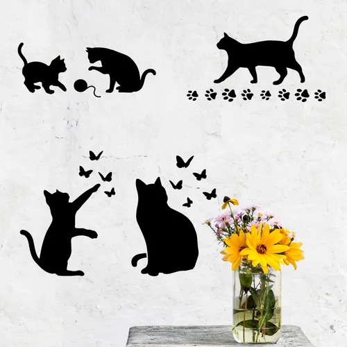 Miniatura 5 de FINGERINSPIRE 4 plantillas de mariposa de gato de 11.7 x 8.3 pulgadas, tamaño A4, plantilla de vinilo grande reutilizable para pintar sobre tela