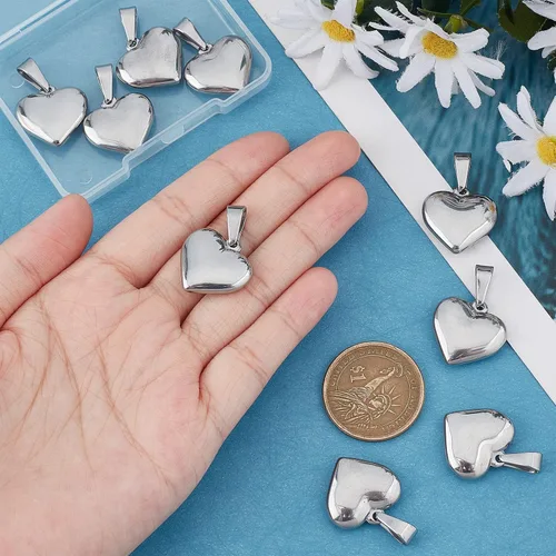Miniatura 3 de Beebeecraft 1 caja de 18 quilates chapado en oro de latón/acero inoxidable corazón colgantes colgantes colgantes para el día de la madre, regalos